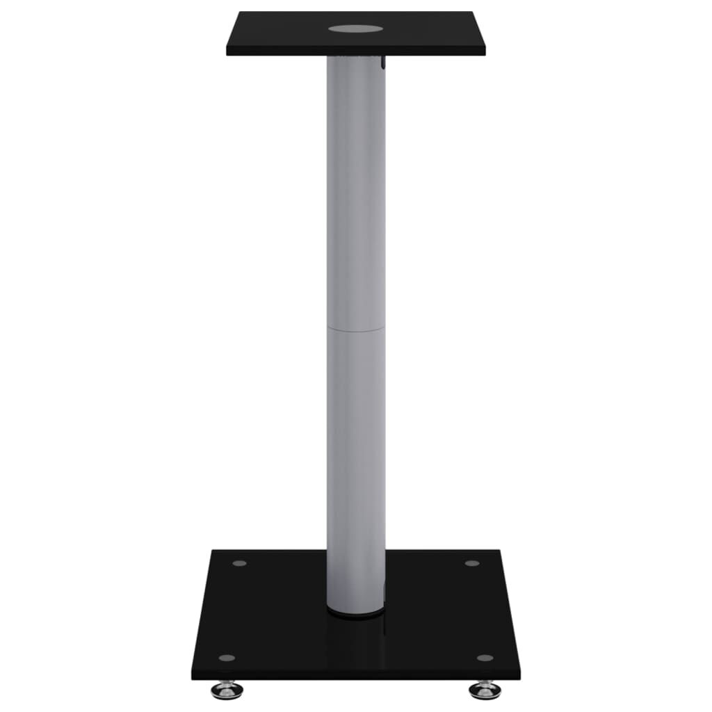 vidaXL Speakerstandaards, 2 stuks, zwart en zilver, gehard glas