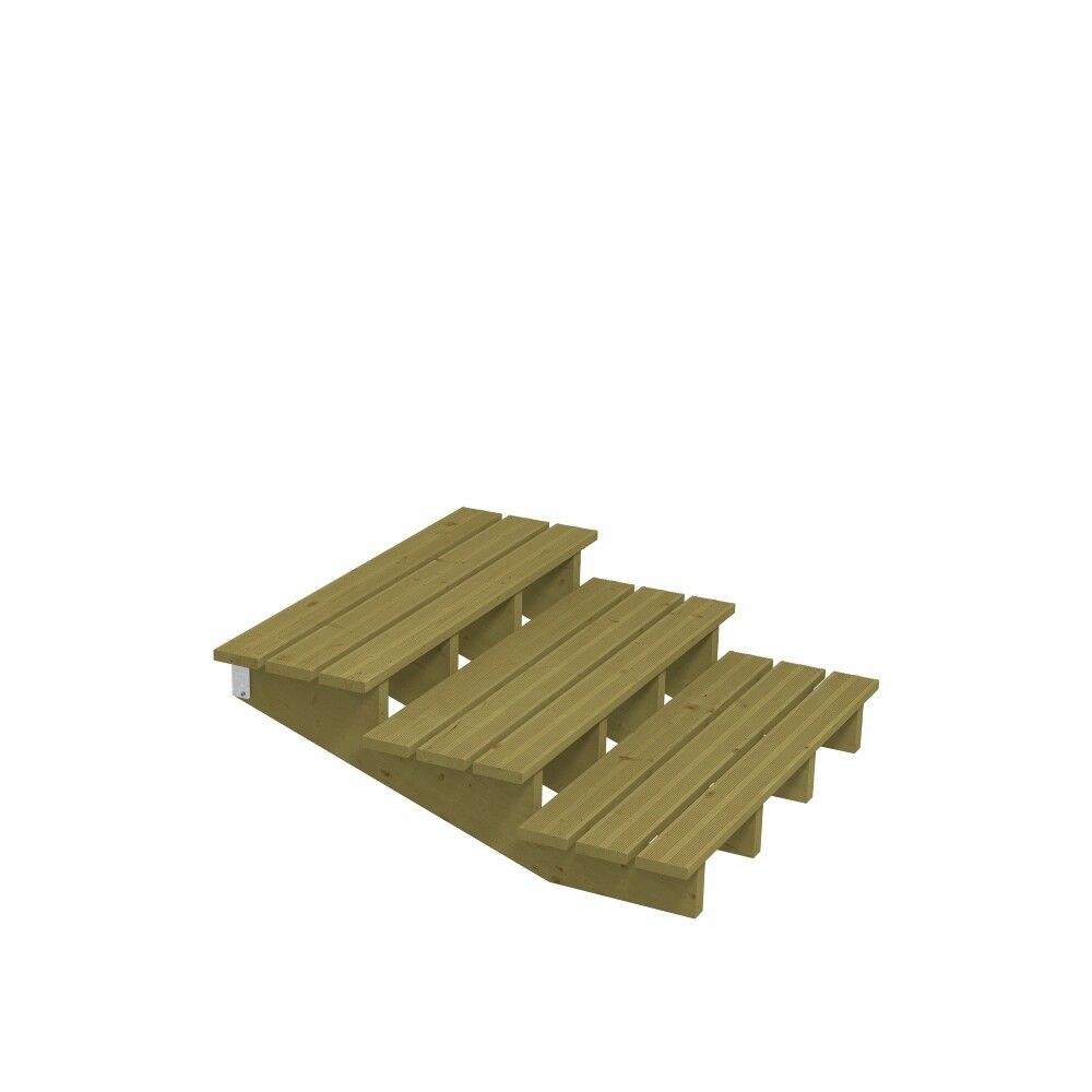 TERRASSETRAPP PLUS 3-STEG 19° TRYKKIMPREGNERT 118X42X120CM