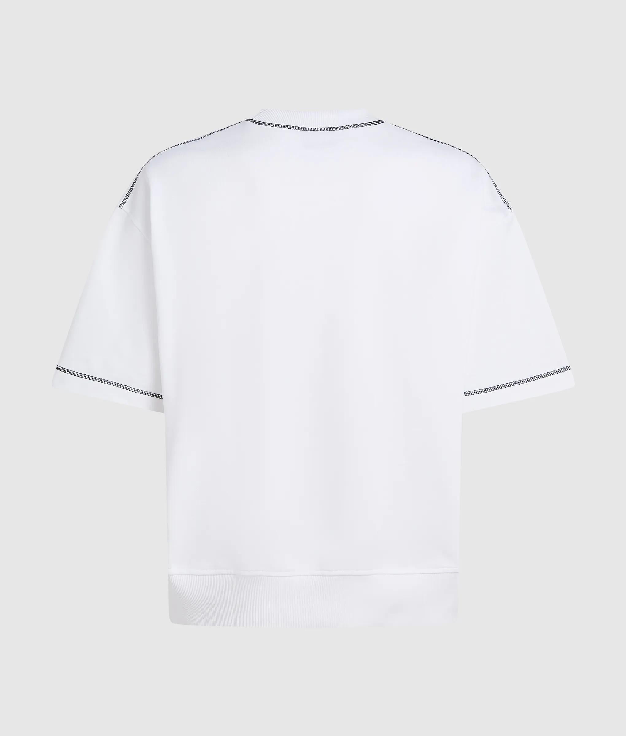 Sweatshirt met korte mouwen en contrasterende stiksels