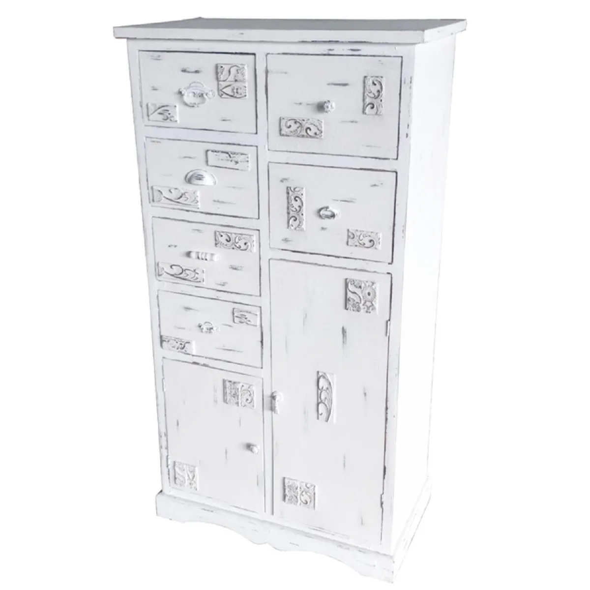 Pegane Commode bois - Blanc