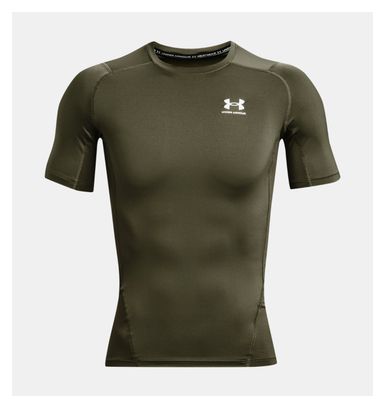 Maillot manches courtes de compression Under Armour HeatGear Kaki Homme
