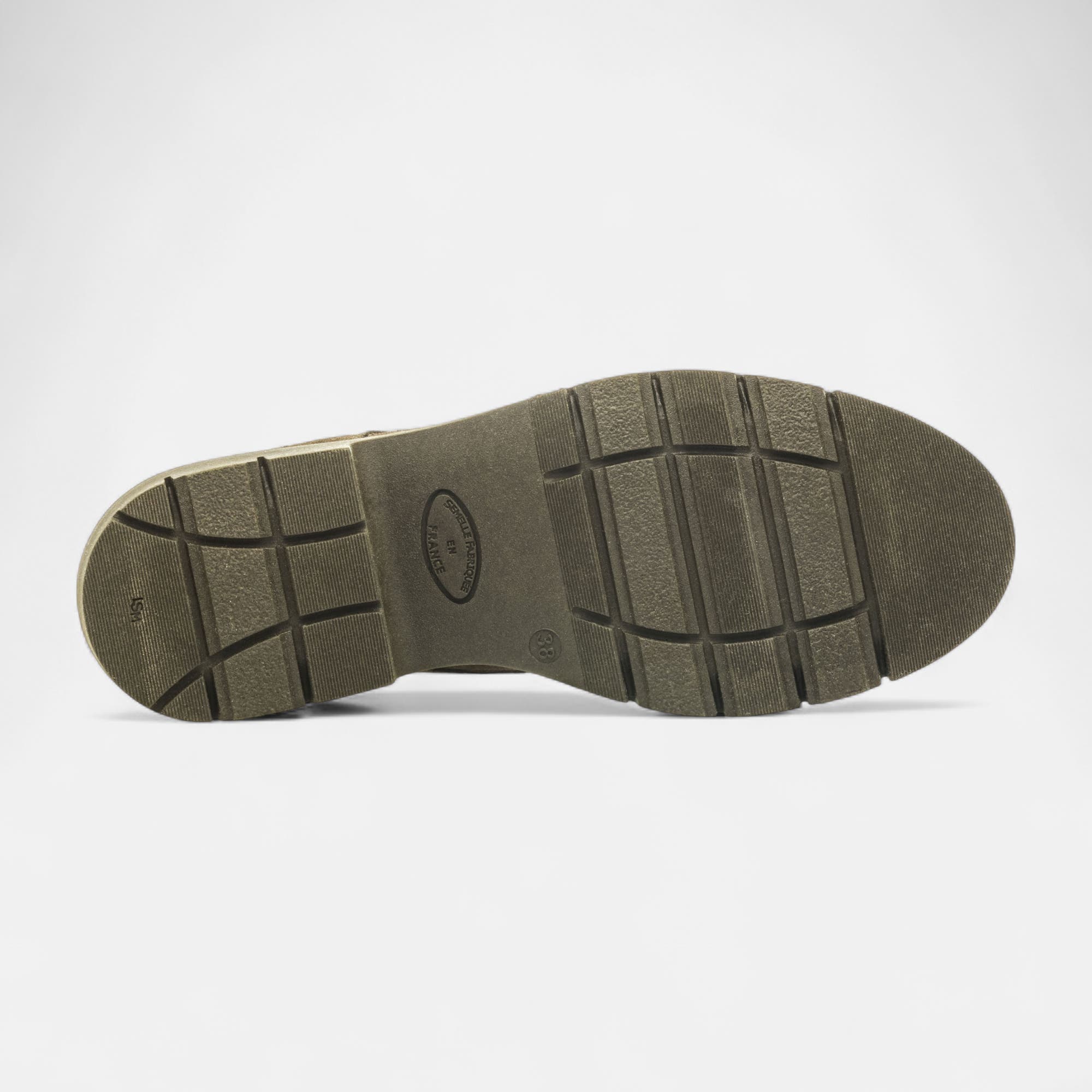 Derbies Femme en cuir kaki
