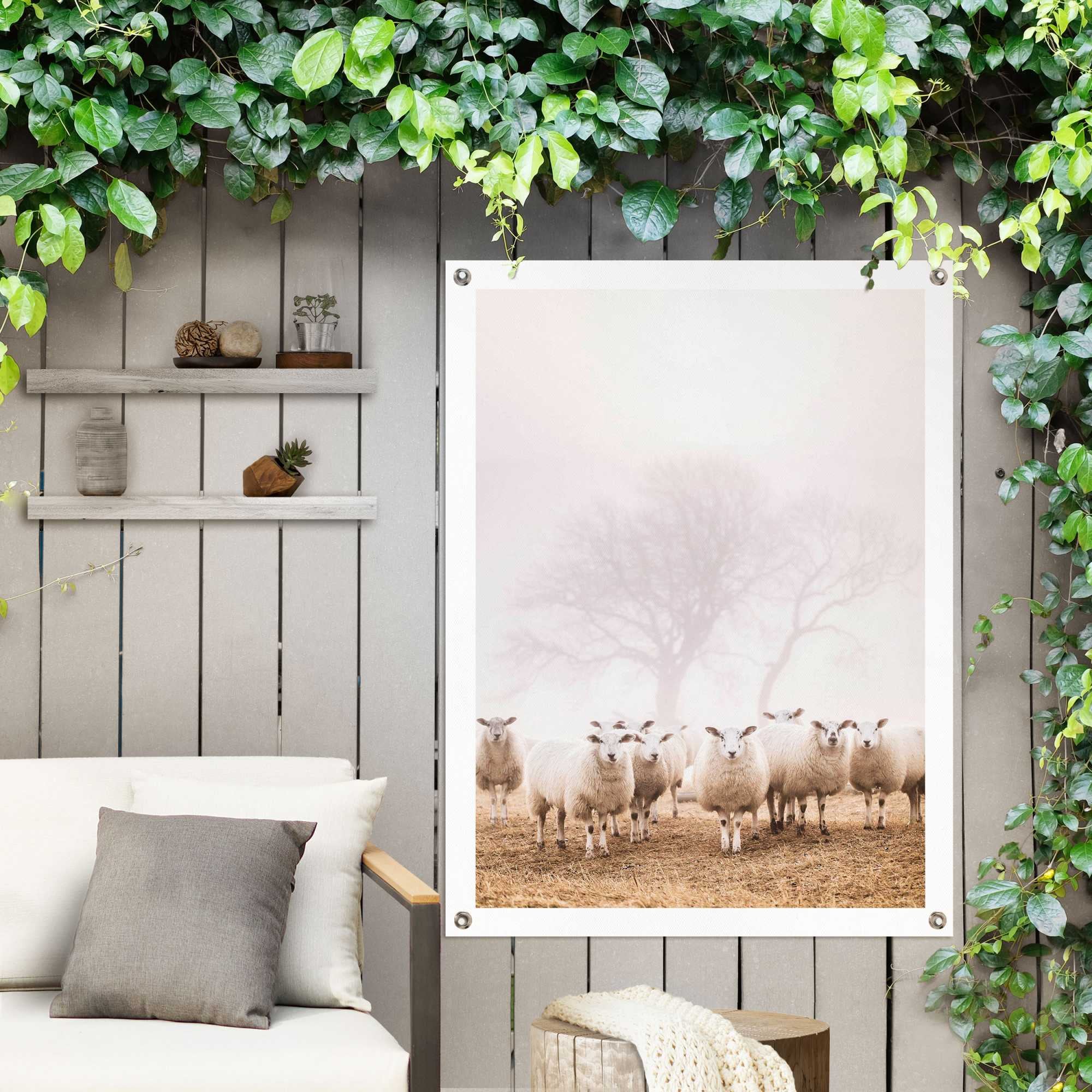 Reinders! Poster »Schafe im Nebel« Outdoor für Garten oder Balkon