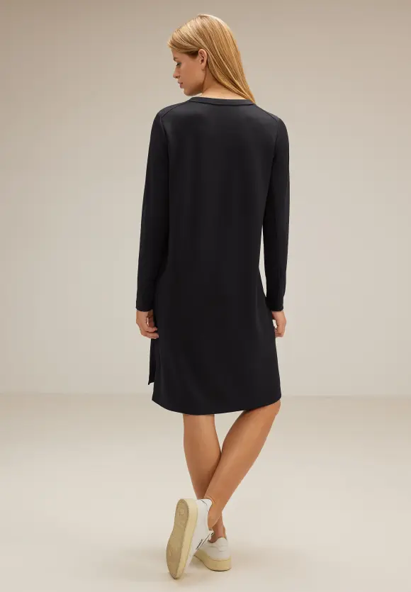 Sweatkleid mit Tapedetails - Black