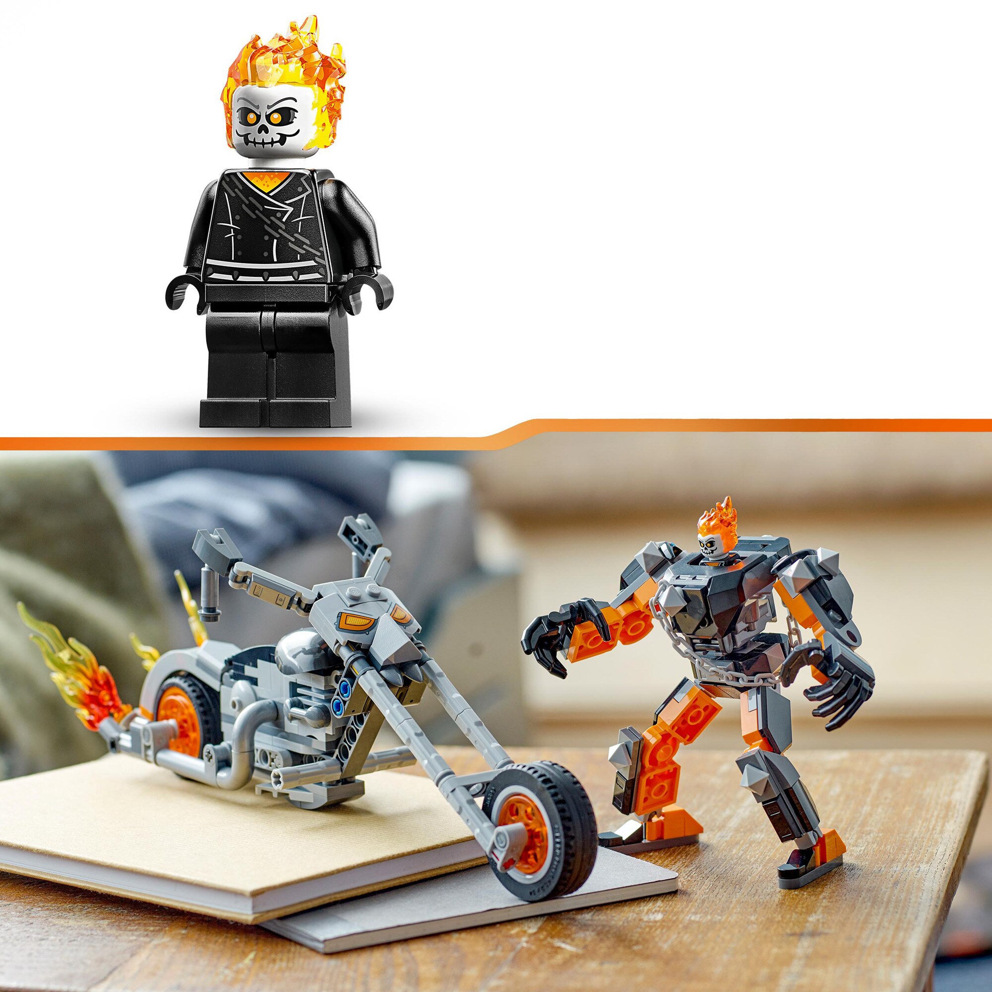 LEGO Konstruktionsspielzeug Marvel Ghost Rider mit Mech & Bike
