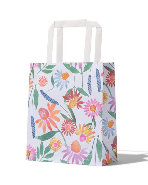 6 sacs cadeaux en papier 20.5x18.5x8 fleurs