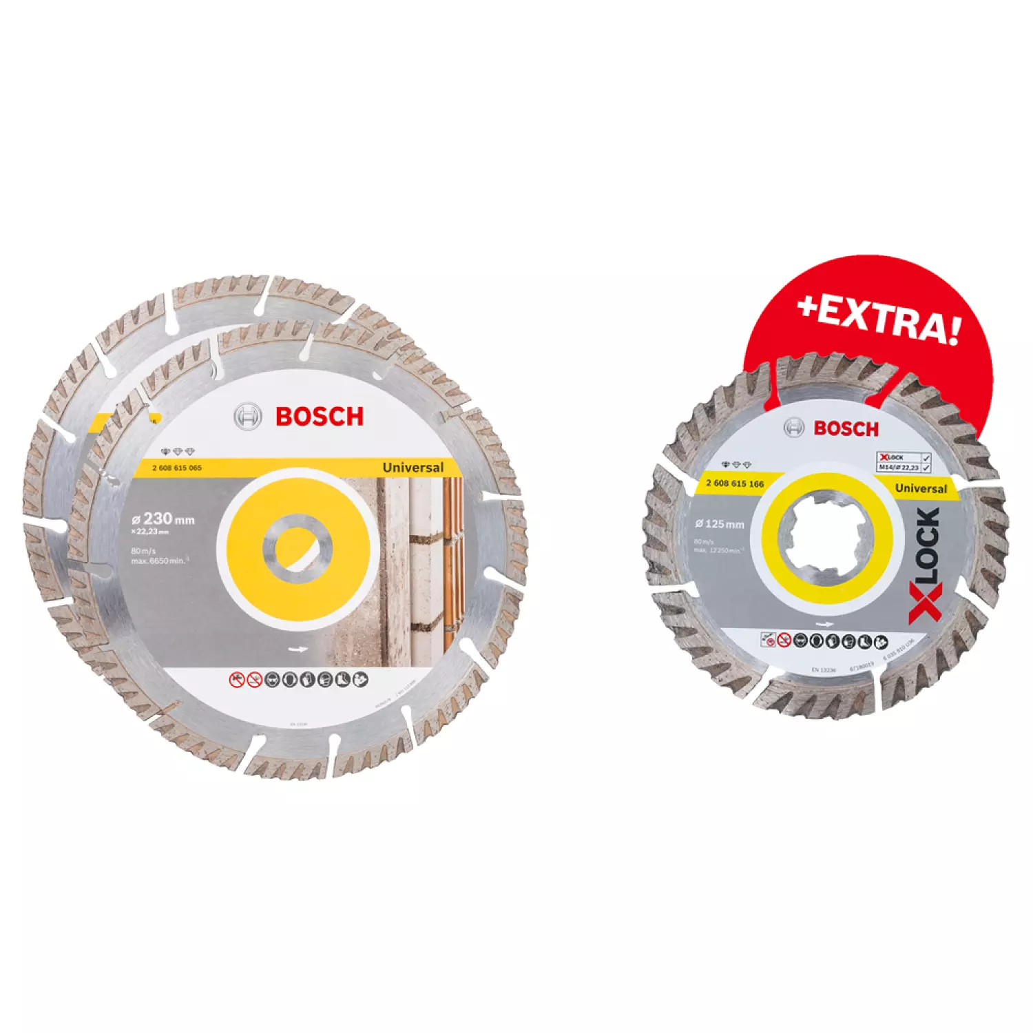 Bosch 061599760Z Diamantschijf 230 mm (2st)   125 mm X-lock (1st)