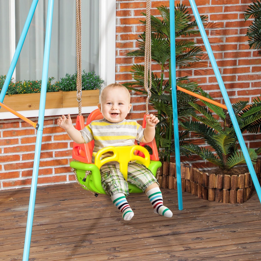 Outsunny Kinderschaukel mit längenverstellbaren Seilen bunt