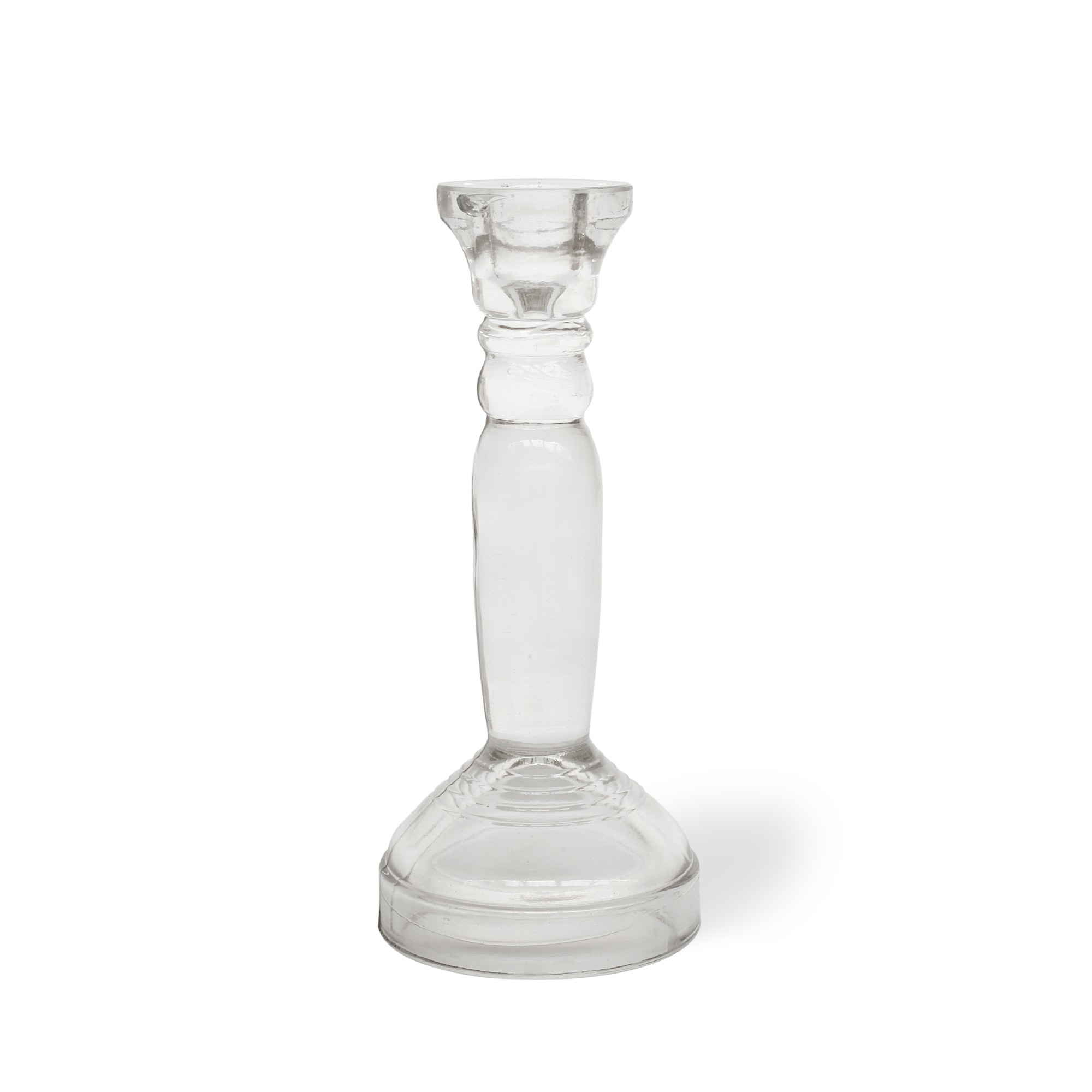 Kerzenständer aus Glas, H 20 cm, Ø 9 cm von fischer's lagerhaus