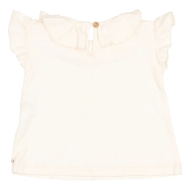 Búho T-shirt Volants Coton Flammé | Blanc