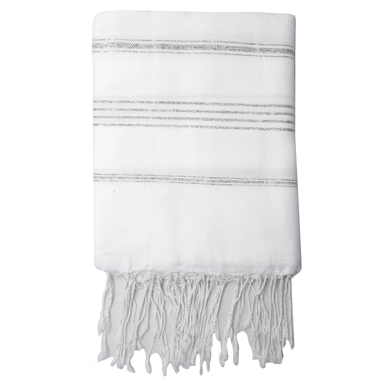 Febronie Fouta Lurex Mykonos blanc/argenté - 100x200 cm