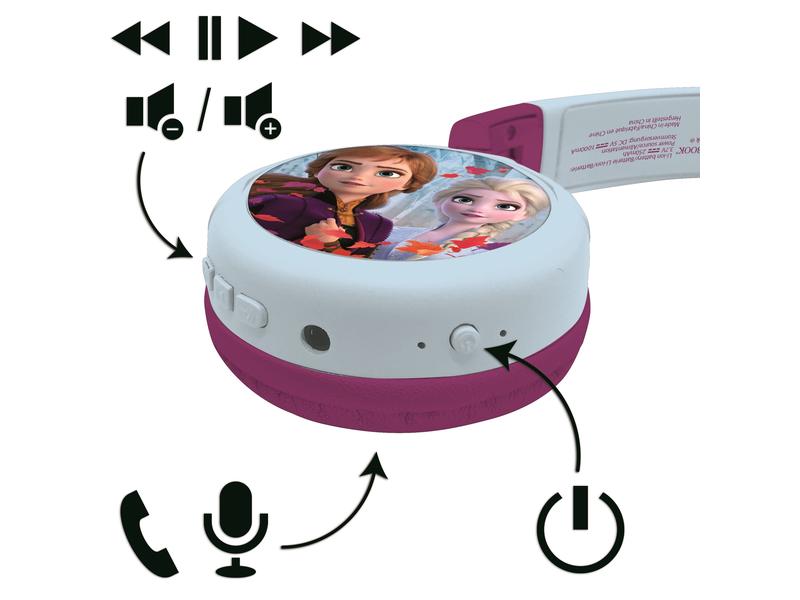 Lexibook Kinderkopfhörer Disney Frozen 2-in-1-Bluetooth Kabelloser Kopfhörer für Kinder