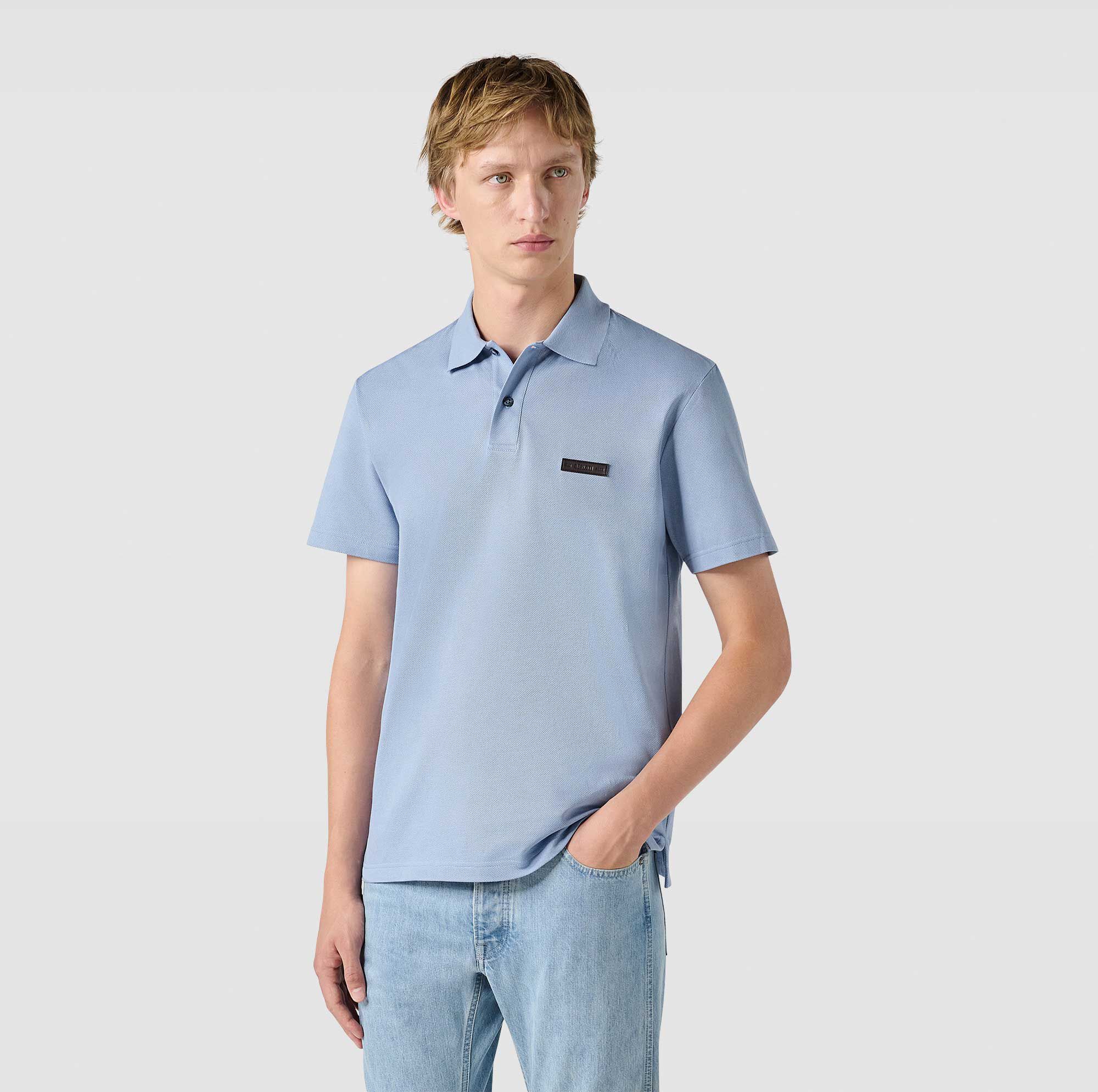 Polo Pique Avec Detail En Cuir