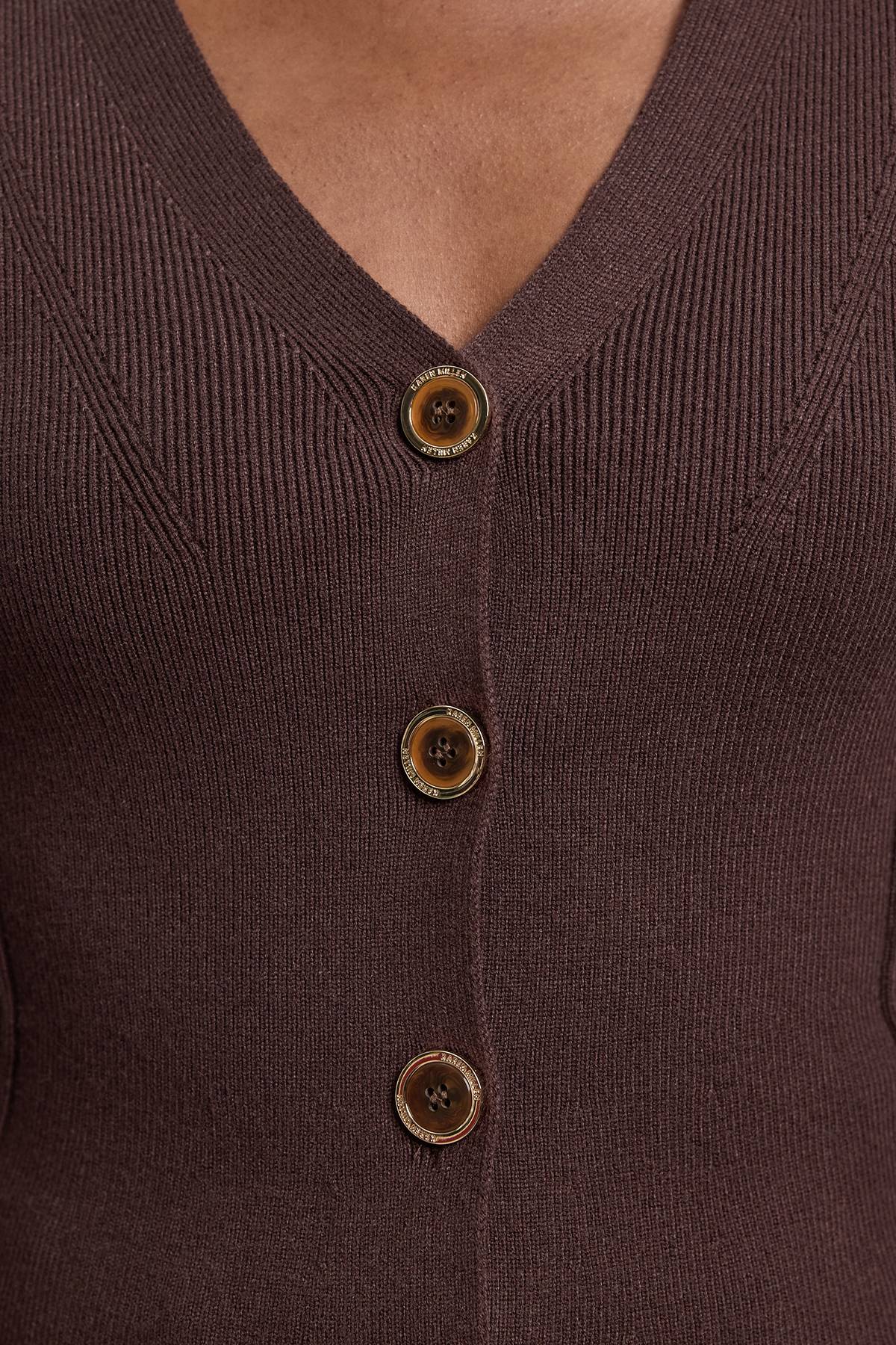 KarenMillen Cardigan En Maille Aspect Laine À Manches Arrondies Volumineuses