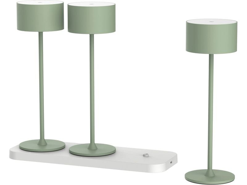 Schönenberger Akku-Tischleuchte Tavolo 3er Set, Grün Akku-Tischleuchte 3er-Set mit Ladestation