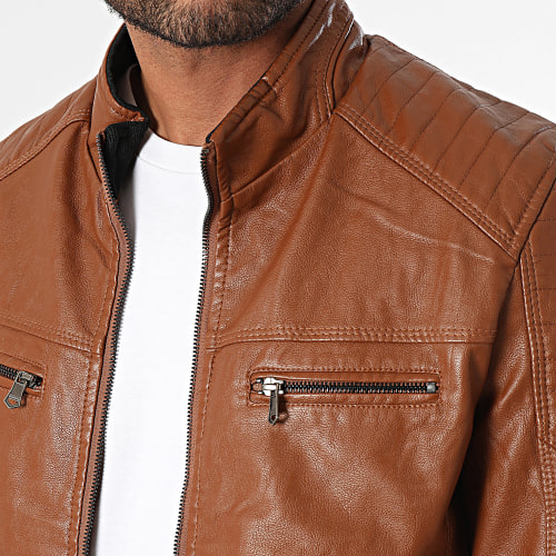 Veste Biker Marron