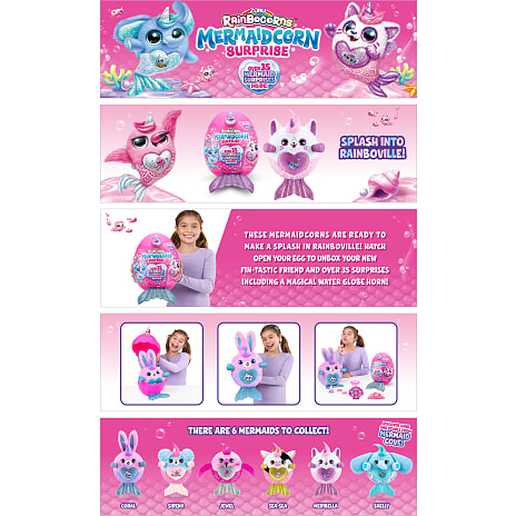 Rainbocorns Mermaidcorn Surprise bamse - assorteret