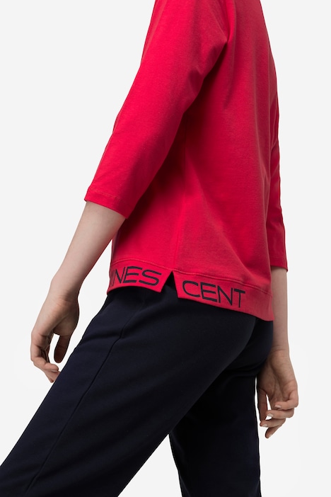 T-Shirt, Statement Print, Rundhals, 3/4-Ärmel