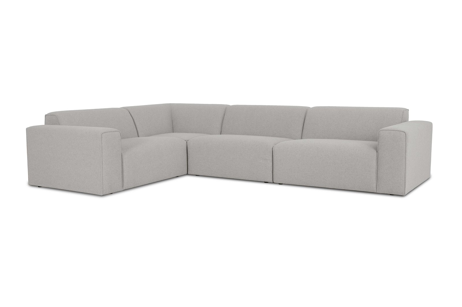 Styl hjørnesofa 1,5/3 hjørnesofa duo puter. Tekstil Brooklyn 3/1 Light Grey med sorte ben.