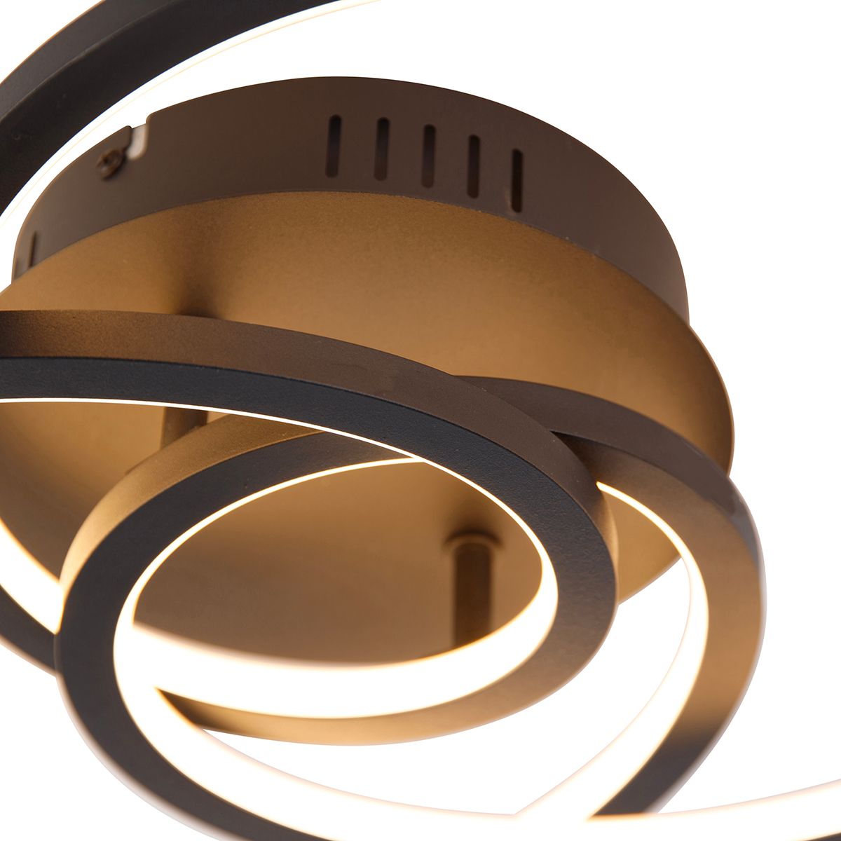 Plafondlamp zwart 45 cm incl. LED 3 staps dimbaar - Rowin