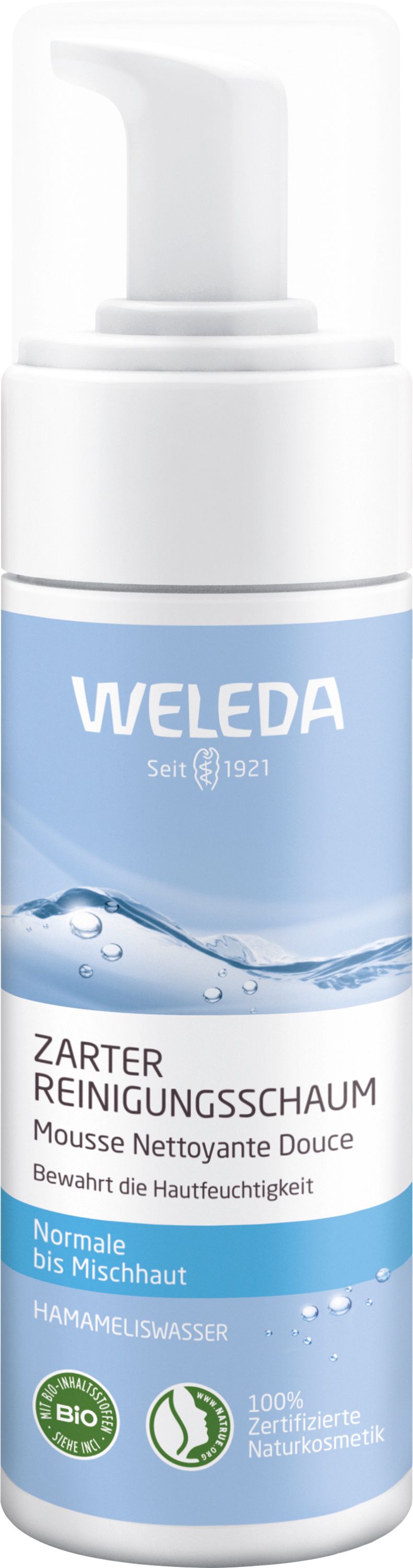 Weleda Zarter Reinigungsschaum - Sanfte porentiefe Reinigung, entfernt Make-up und Talg, bewahrt Feuchtigkeit