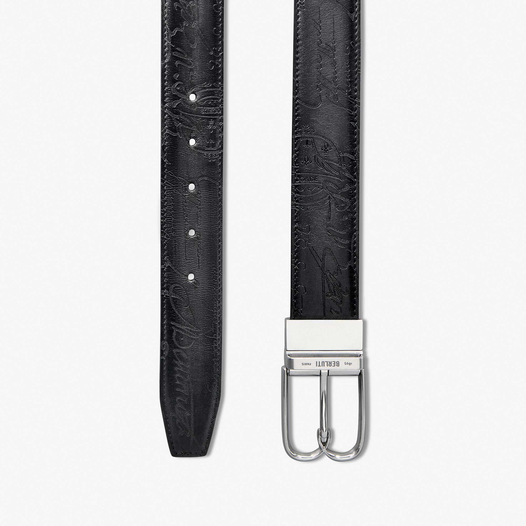 Ceinture Reversible B Volute 35 Mm En Cuir Scritto