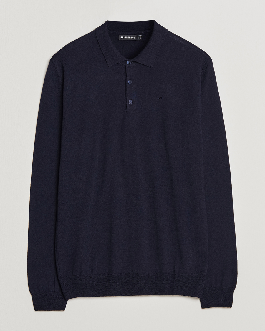 J.Lindeberg Noel Light Merino Polo Shirt Navy