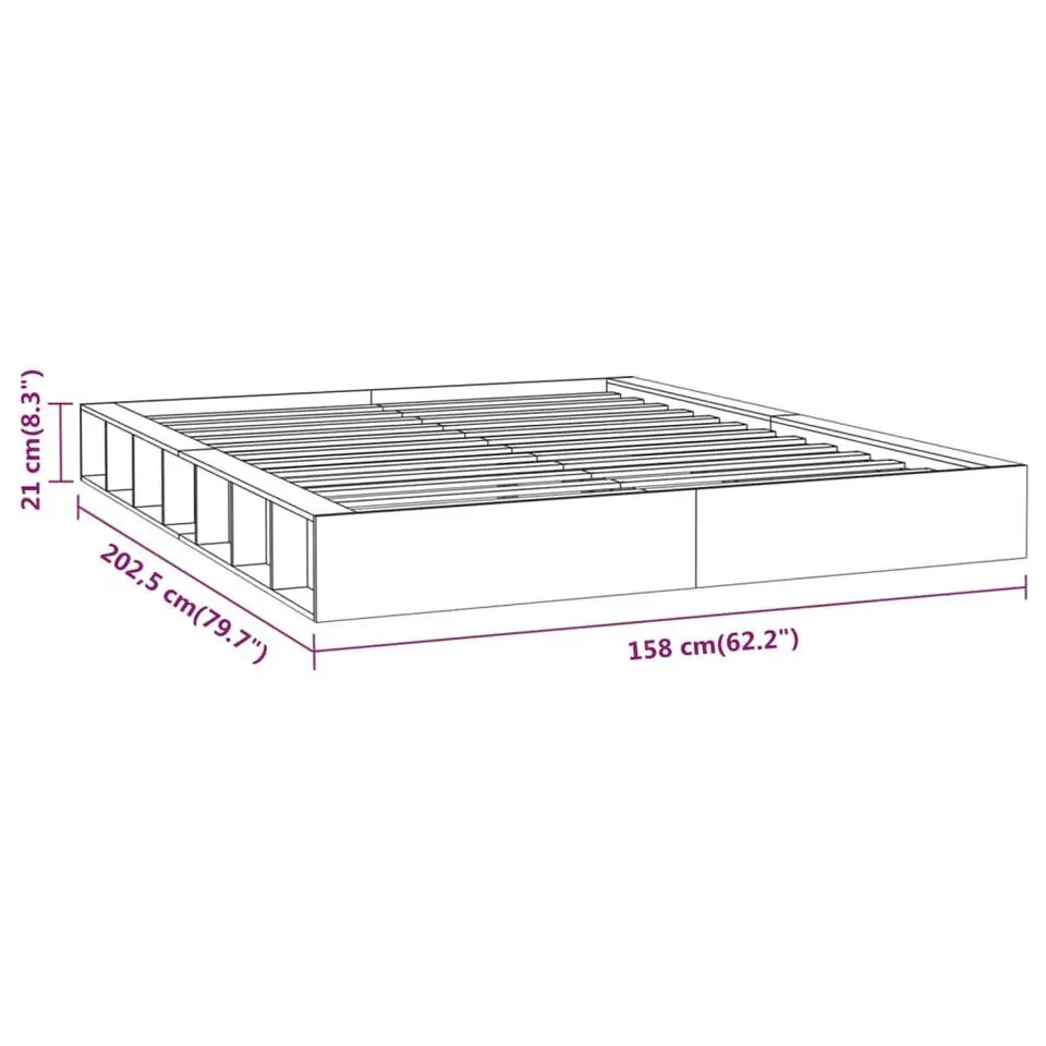 vidaXL - Bed frame met opbergruimte - Naturel - Massief hout - 1400x200 cm