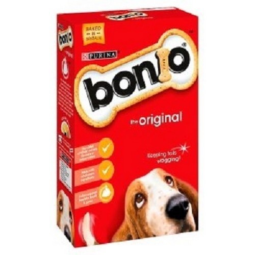 Pacote com 4 sachês de petiscos originais para cães.