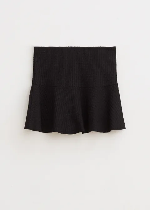 Skort met 3D-textuur zwart (ZWART)