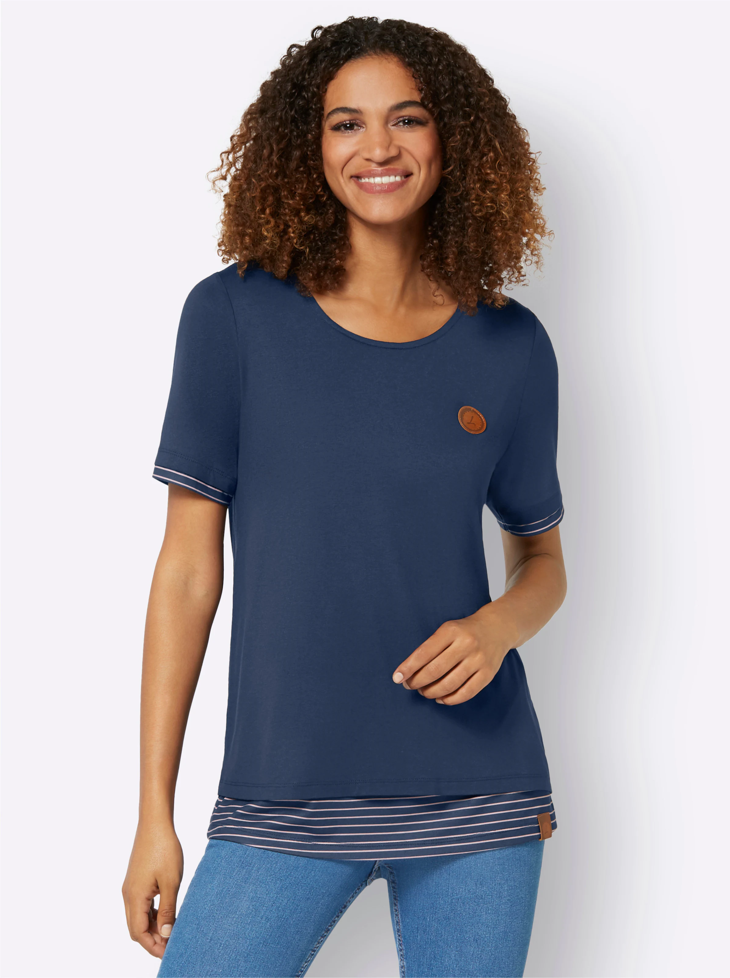 2-in-1-Shirt in dunkelblau