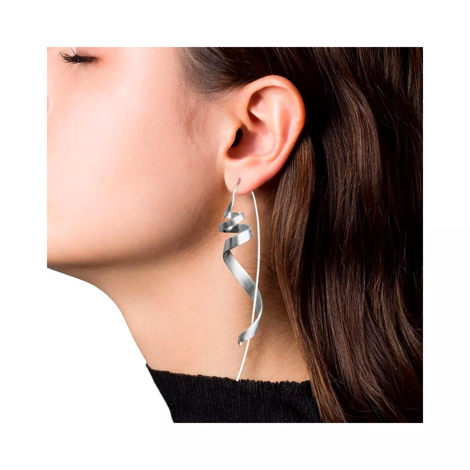 Jane Kønig Ringlet Ørering Single Sølv 10013-S