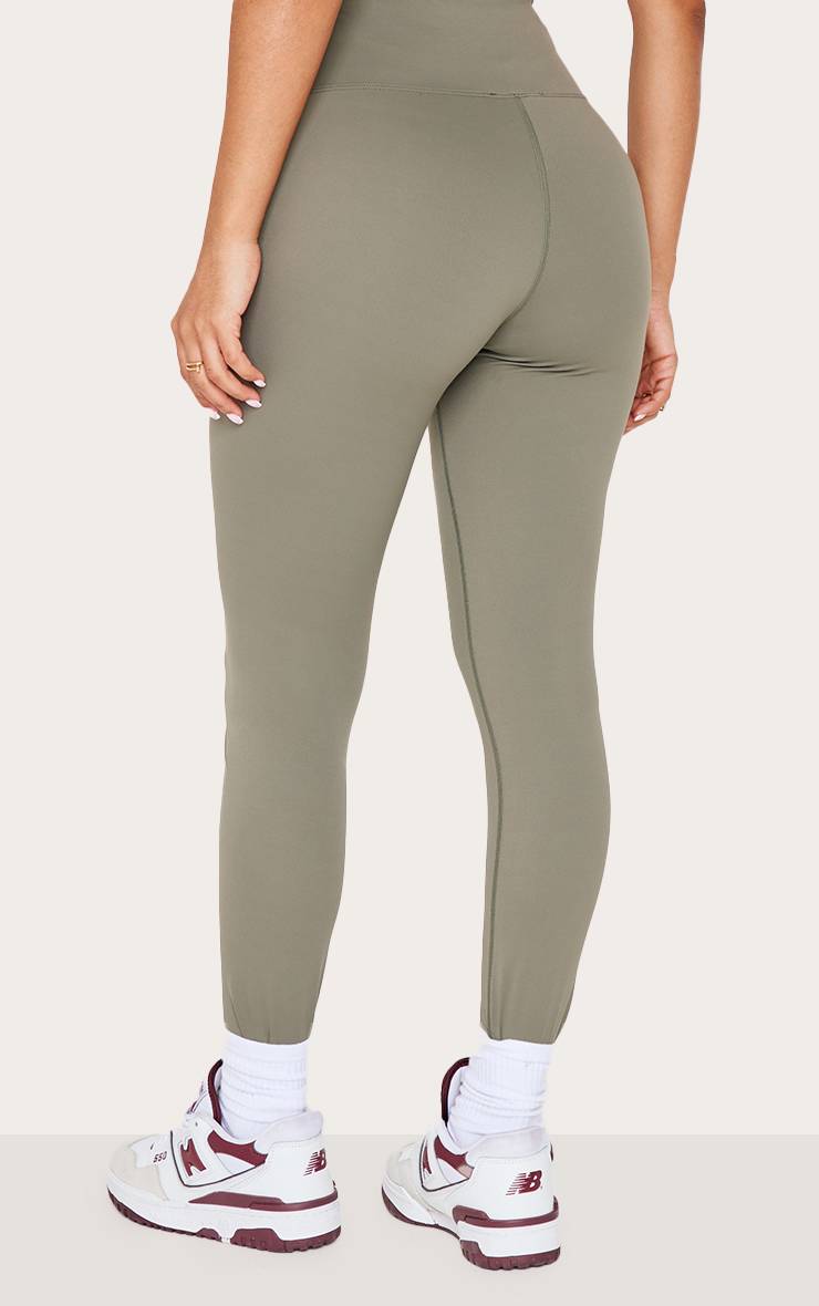 Vert Olive Legging De Sport Petite Taille Sculptant Avec Taille Enveloppante
