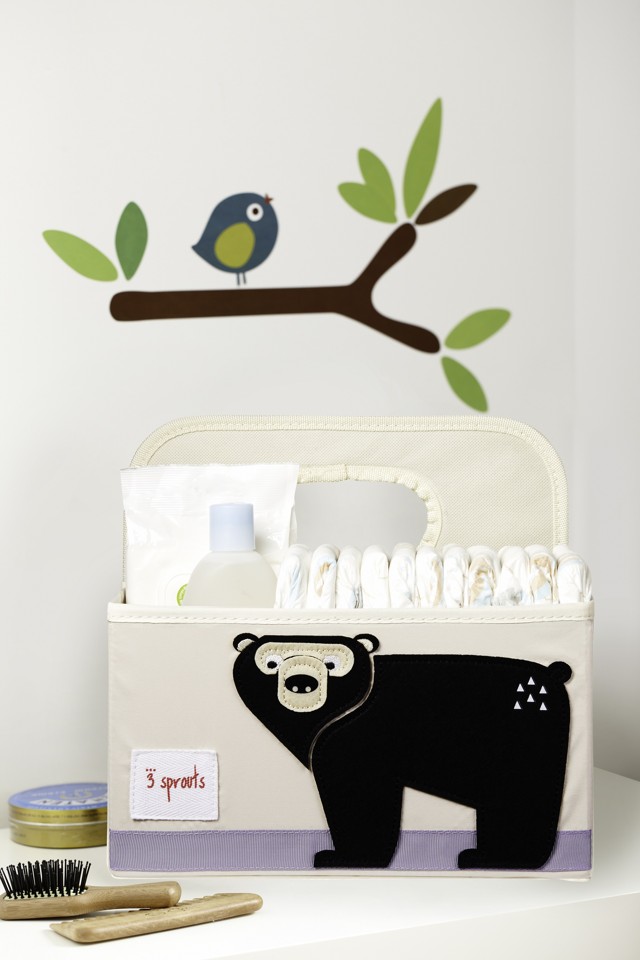 3 Sprouts - Opbevaringskurv - Black Bear