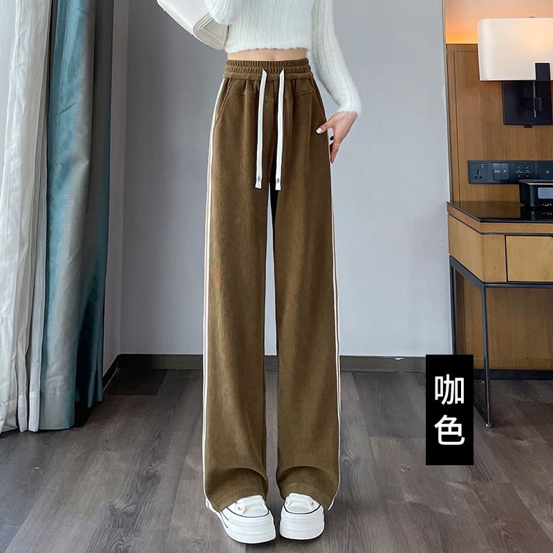 Dragan Pulse - Corduroy broek met trekkoord in de taille en contrasterende afwerking (verschillende ontwerpen)