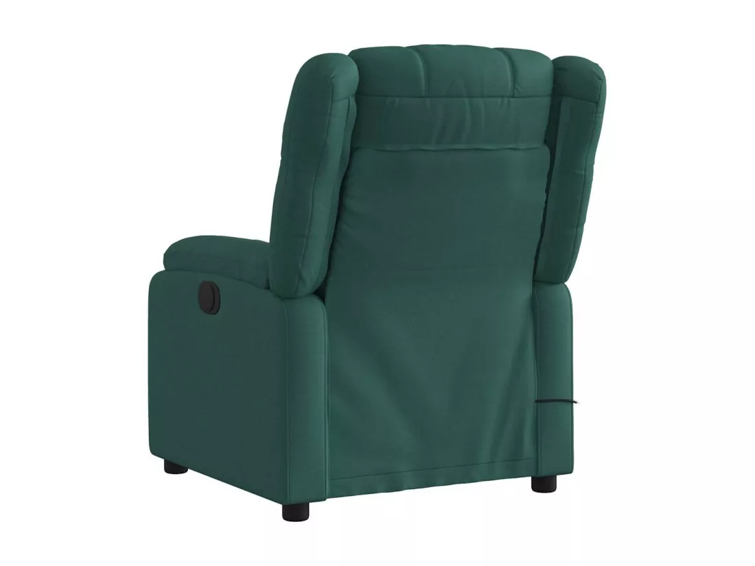 Fauteuil massant inclinable électrique Vert foncé Tissu