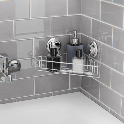 Etagère d'angle à ventouses Bestlock chrome