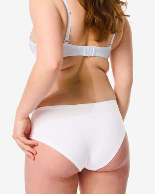 2 hipsters femme coton stretch blanc