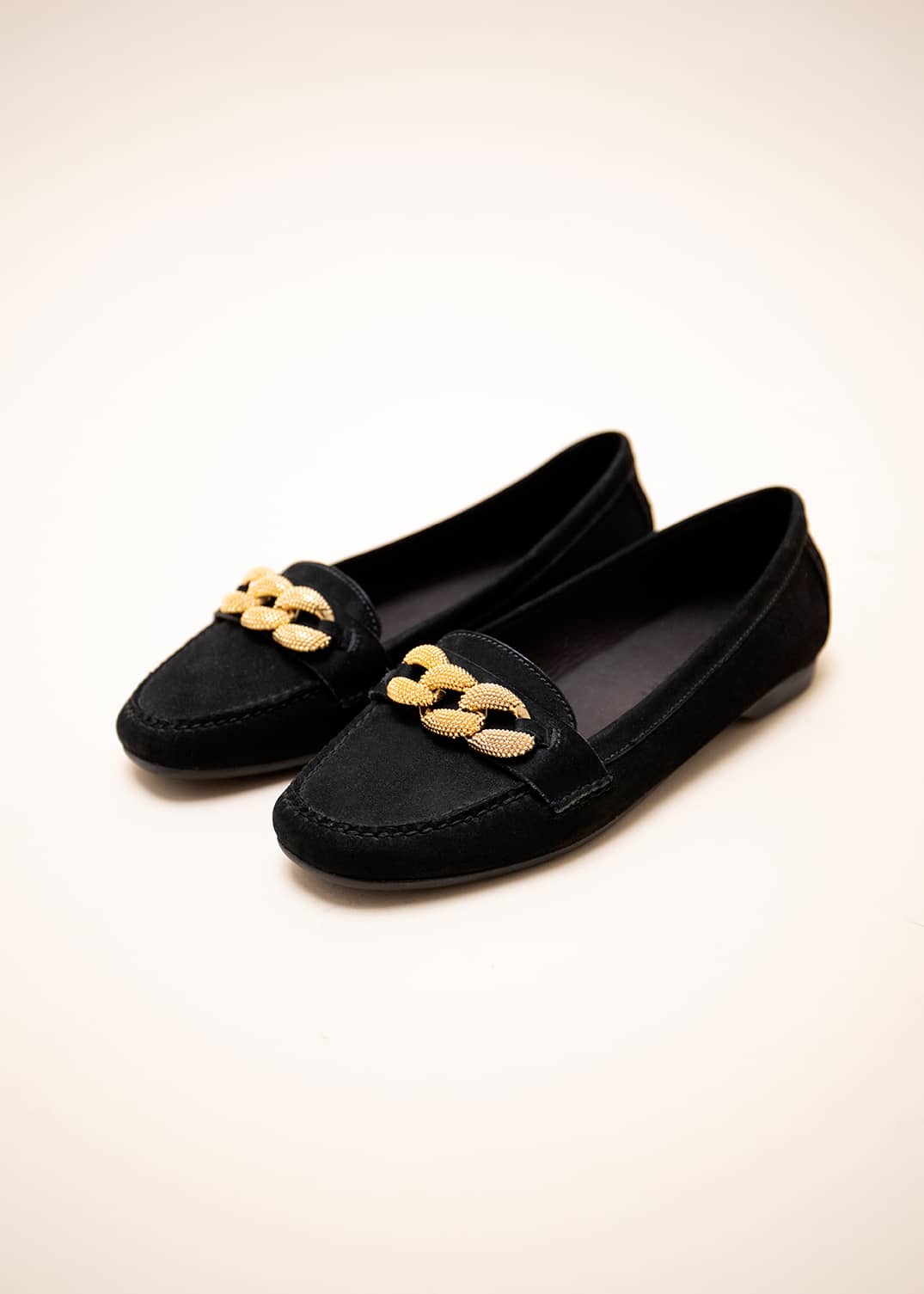 MOCASSIN R ROUND MOC VELOURS NOIR
