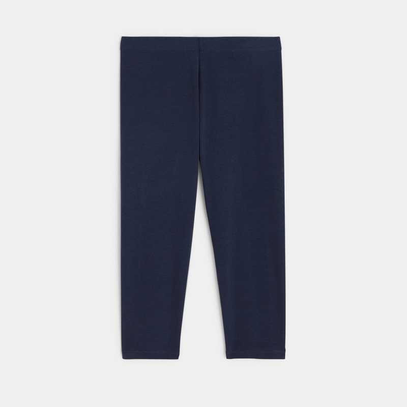 Legging court en jersey bleu fille