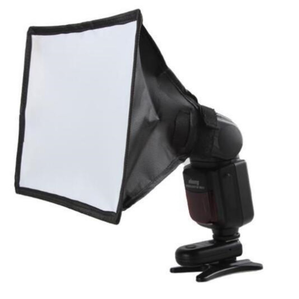 (15x17cm) Kamera Soft Box Blitzlicht Diffusor Studio Ausrüstung für Porträt Fotos   Aufbewahrungstasche - Schwarz / Weiss