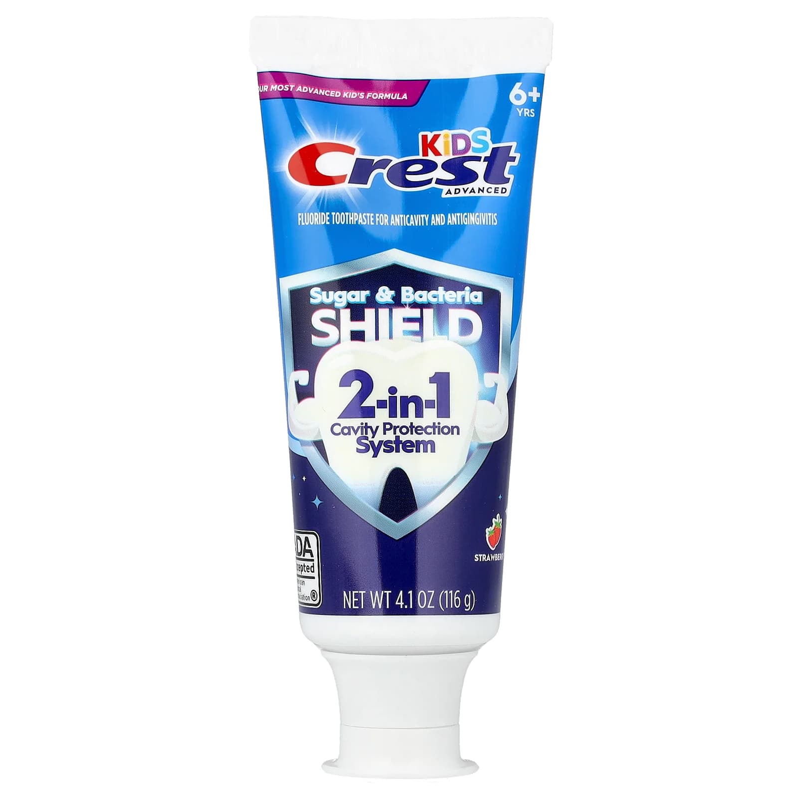 Crest, Kinderen, Geavanceerd, Fluoride Anticavity Tandpasta, 6+ jaar, Aardbei, 4.1 oz (116 g)