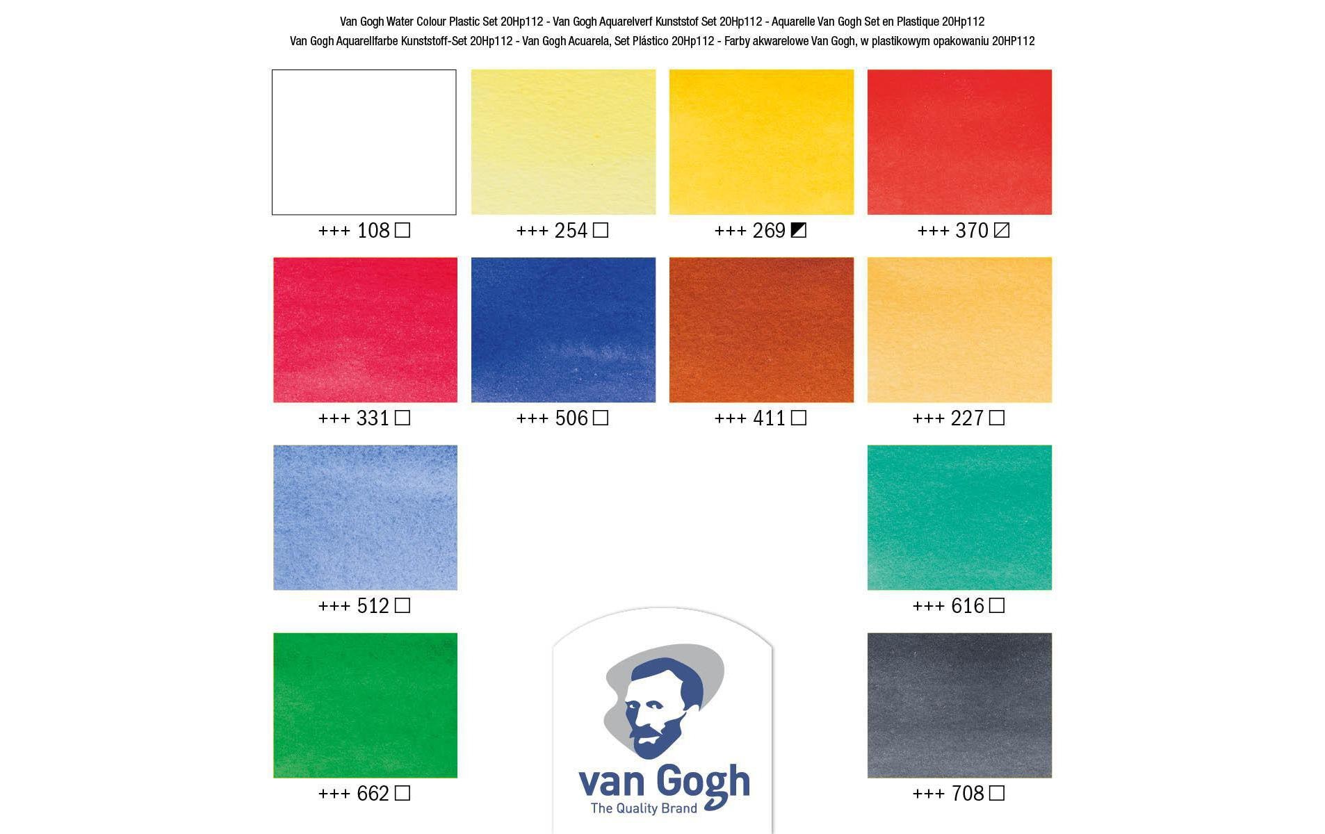 Aquarellfarbe »Van Gogh Malkasten 12er-Set, Mehrfarbig« 15 Stk. tlg.
