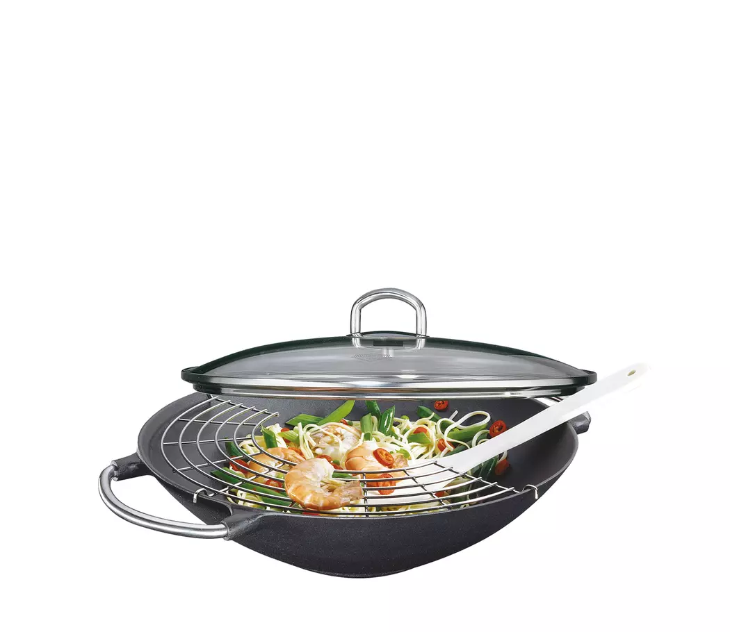 Wok mit Glasdeckel Premium Ø 36 cm