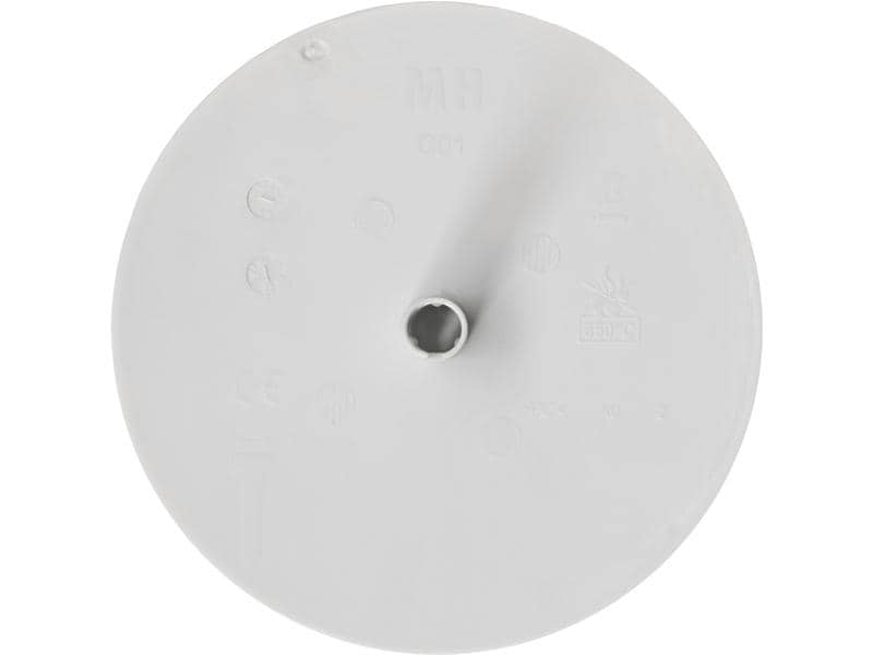 Max Hauri Deckenrosette Rund, Flach, Federbügel, Lichtgrau Runder flacher Deckenbaldachin mit Federbügel
