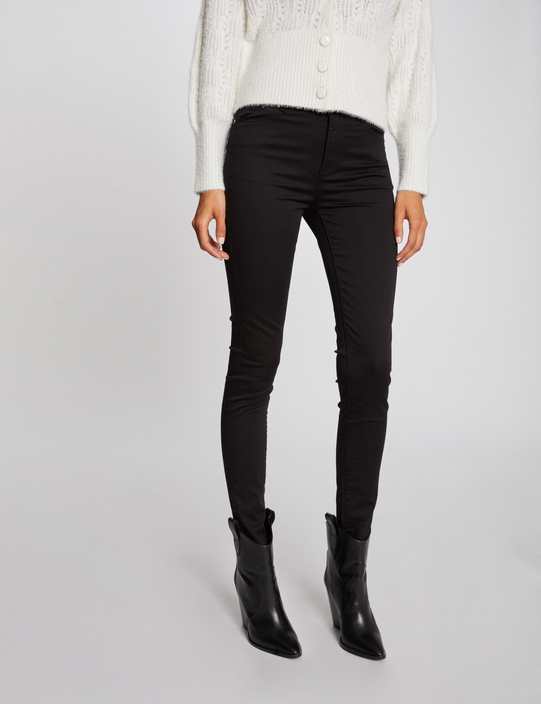 Pantalon slim taille standard noir femme - noir