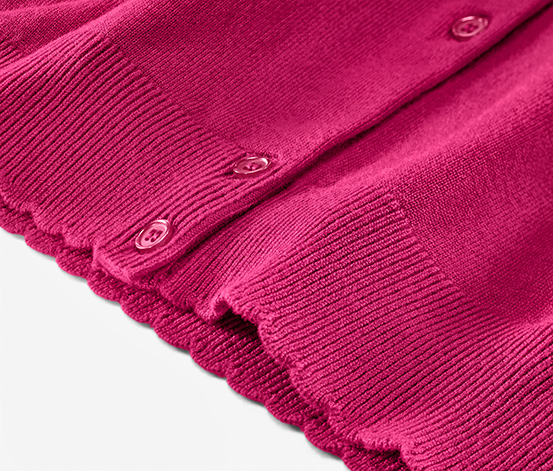 Feinstrick-Cardigan mit Wellenkante