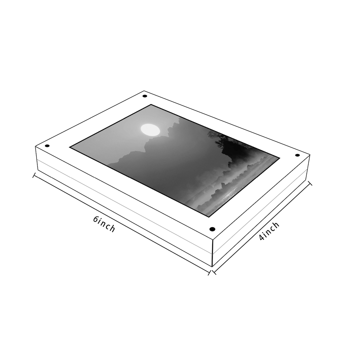 Magnetisk akryl bilderamme 10,2 x 15,3 x 2 cm