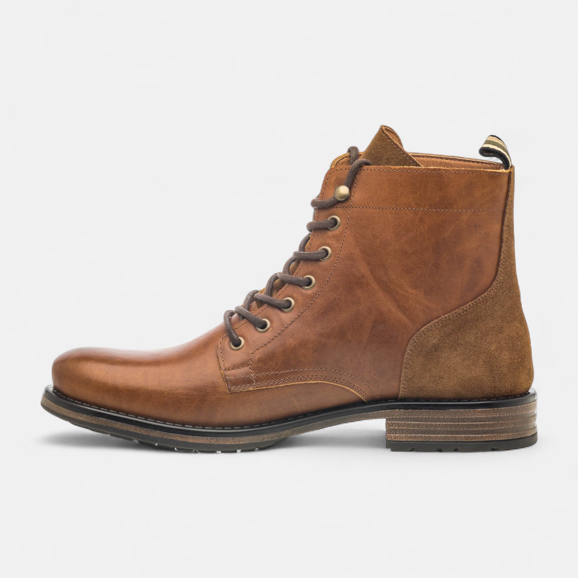 Bottines Homme en cuir cognac