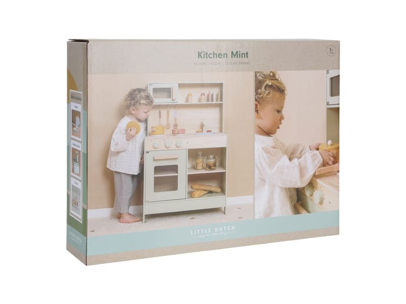 Little Dutch Kinderspielküche Mint Spielküche aus Holz für Kinder mit Küchenzubehör